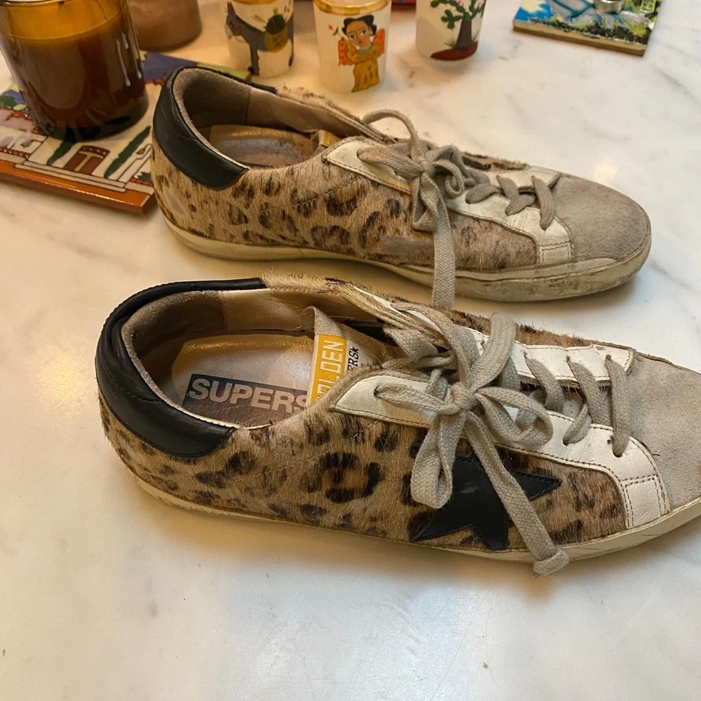 Golden goose low top leopard sneakers